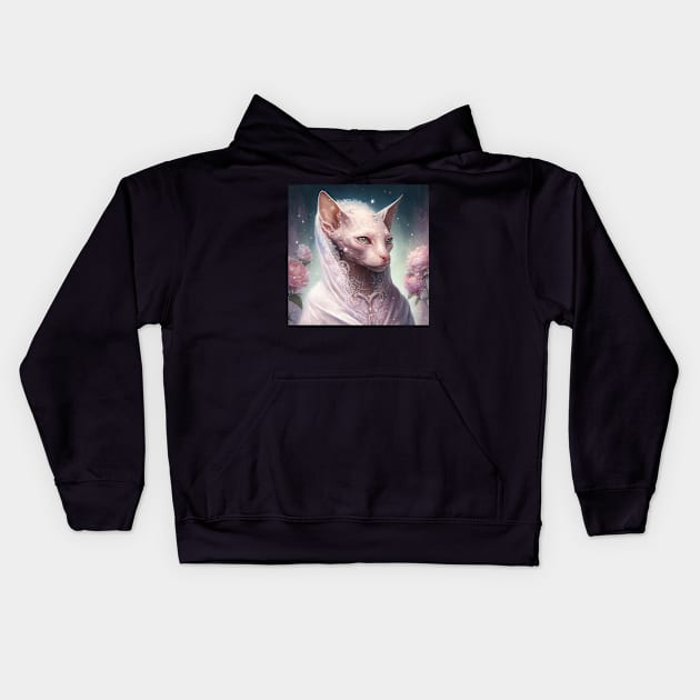 Celestial Sphynx Kids Hoodie by Enchanted Reverie